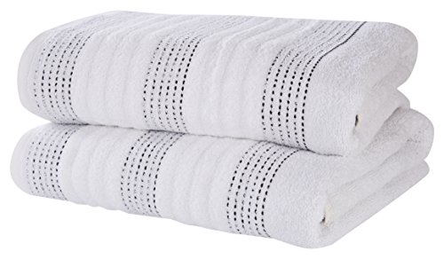 Rapport Home Spa Handtuch-Set, 100% Baumwolle, Weiß, 2-teilig, Gekämmte, 140 x 90 x 1 cm von Rapport Home