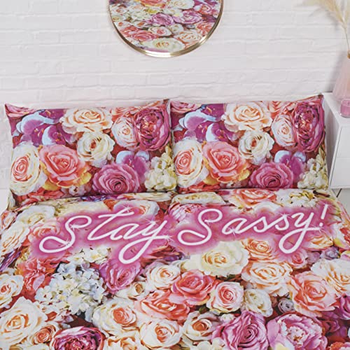 Rapport Home Stay Sassy Bettbezug-Set mit passenden Kissenbezügen, für Kingsize-Betten, Blumenmuster, Pink von Rapport Home