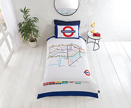 Rapport LDNUND London Underground Bettbezug, Polybaumwolle, Mehrfarbig, Einzelbett von Rapport