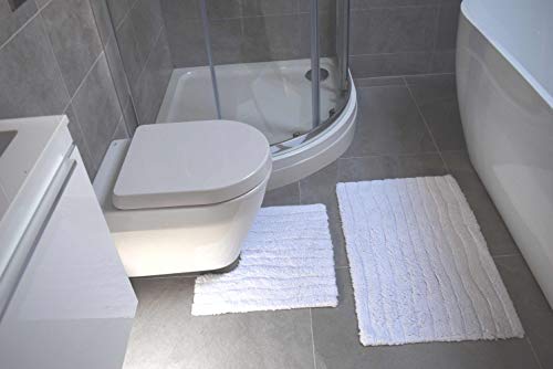 Rapport Home Bad-Set, zweiteilig Rapport Finley Badeset, Baumwolle, weiß, Bathmat (50x80cm), Pedestal mat (50x50cm) von Rapport Home