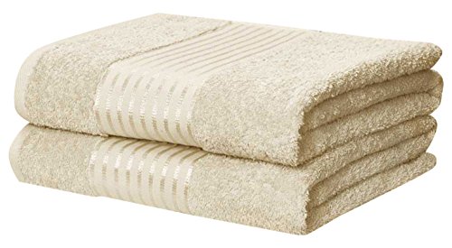 Rapport Windsor 2-teilig Handtuch Bale, 100% Baumwolle, cremefarben, 140 x 90 x 1 cm von Rapport