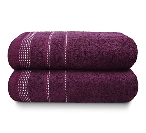 Rapport Yorkshire Linen Berkley 2-teiliges Badetuch-Set, Maulbeere von Rapport