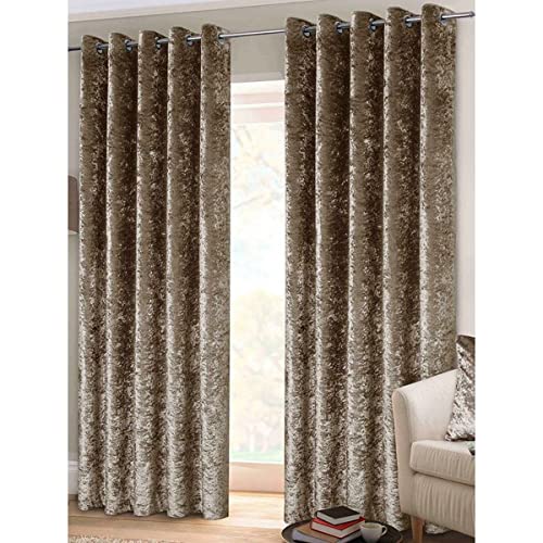 Rapport gecrushter Samt Vorhang mit Ösen, 117 x 183 cm, Polyester, Mink, 1 x 183 x 117 cm Rapport gecrushter Samt Vorhang mit Ösen, 117 x 183 cm, Polyester, Mink, 1 x 183 x 117 cm von Rapport