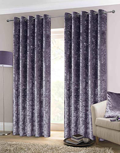 Rapport gecrushter Samt Vorhang mit Ösen, Soft Green, 168 x 229 cm von Rapport