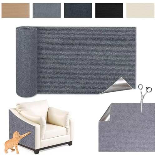Kratzmatte Katze Selbstklebend - Kratzschutz Sofa Anti Kratz Folie Kratzwand für Katzen Frei DIY Geschnitten 30x100CM Grau von Raqieman