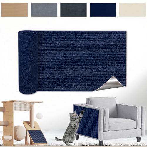 Kratzmatte Katze Selbstklebend - Kratzschutz Sofa Anti Kratz Folie Kratzwand für Katzen Frei DIY Geschnitten 30x200CM Blau von Raqieman