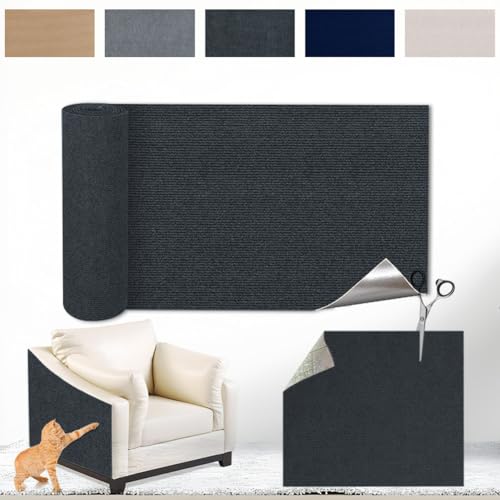 Kratzmatte Katze Selbstklebend - Kratzschutz Sofa Anti Kratz Folie Kratzwand für Katzen Frei DIY Geschnitten 40x200CM Dunkelgrau von Raqieman