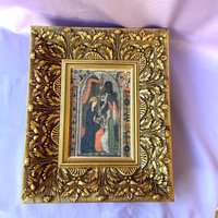 Vintage Florentiner Barock Bilderrahmen Vergoldetes Holz, Mittelalterlicher Druck, Handgefertigt in Deutschland Vintage Florentiner Barock Bilderrahmen Vergoldetes Holz, Mittelalterlicher Druck, Handgefertigt in Deutschland von RareThingsOfBeauty