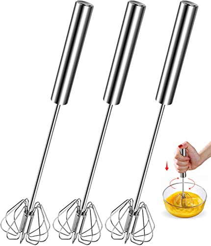 3 Stück Halbautomatischer Schneebesen, Handmixer aus Edelstahl, multifunktional, Schneebesen für Eier, Latte, Frother, Küchenzubehör zum Schneebesen, Schlagen und Rühren 3 Stück Halbautomatischer Schneebesen, Handmixer aus Edelstahl, multifunktional, Schneebesen für Eier, Latte, Frother, Küchenzubehör zum Schneebesen, Schlagen und Rühren von Rarihem