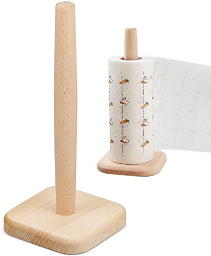 Küchenrollenhalter aus Holz, vertikaler Küchenrollenhalter mit 29 cm Halterung für Küche Bad - 31 cm von Rarihem