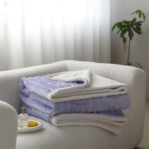 Rariti Weiche Kuscheldecke, Quasten Dicke Decke, Warm und Komfort, Für Schlafdecke Couchdecke, Purple 150x200cm von Rariti
