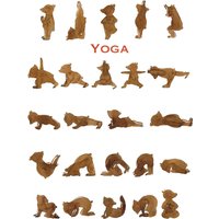 Hochwertiger Original Kunstdruck Wanddekor Yoga Bär Für Kinderzimmer Liebhaber von RasaBear