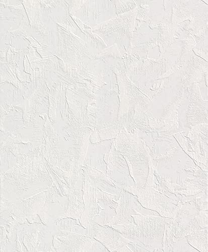 Rasch Tapete 143706 - Überstreichbare Vliestapete in Weiß mit grober Putzoptik, Putzstruktur - Kollektion Wallton von Rasch