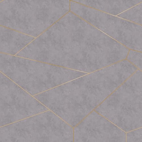Rasch 425819 425819-Fototapete auf Vlies mit Beton-Optik und geometrischen Linien in Gold, Industrial Style Tapete, Grau von Rasch