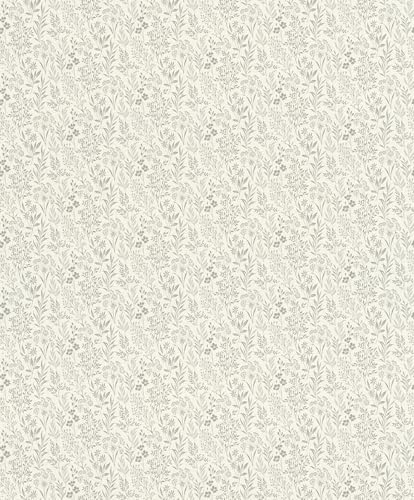 Rasch 709339 Tapete - Vliestapete mit Blumen und Blätter-Muster in Grau und Creme - Filigranes Pflanzenmotiv - Kollektion Farm Living Rasch 709339 Tapete - Vliestapete mit Blumen und Blätter-Muster in Grau und Creme - Filigranes Pflanzenmotiv - Kollektion Farm Living von Rasch