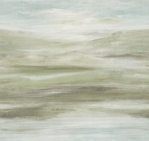 Rasch Fototapete 363524 - Vliestapete mit abstrakter Aquarell Landschaft in Grün Grau - 3,18m x 3,00m (BxL) von Rasch
