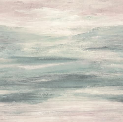 Rasch Fototapete 363555 - Vliestapete mit abstrakter Aquarell Landschaft in Rosa Blau - 2,65m x 2,65m (BxL) von Rasch