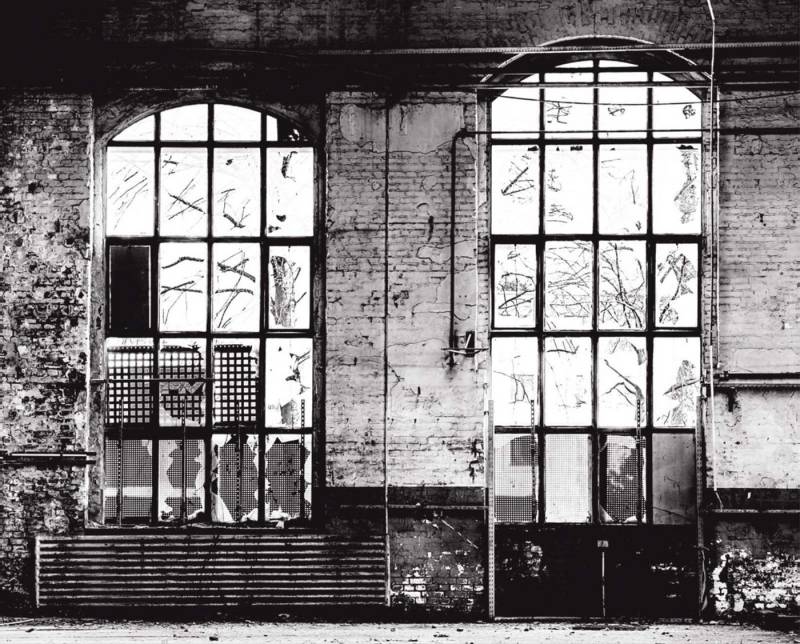 Rasch Fototapete Stein Stahl Fenster Loft Schwarz Weiß 940930 Factory V von Rasch