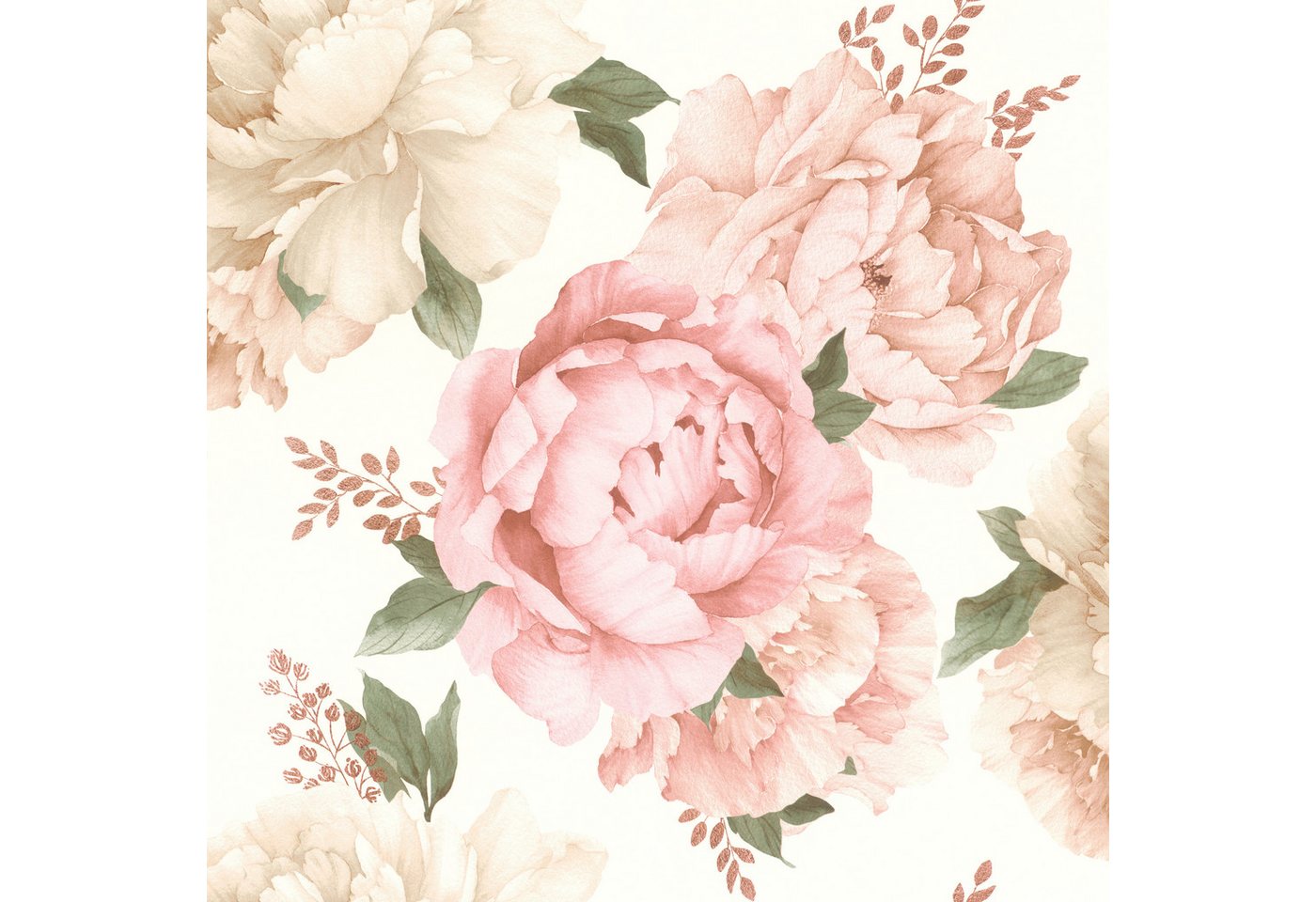 Rasch Papiertapete, glatt, Blumen, Floral, Rosen Rasch Papiertapete, glatt, Blumen, Floral, Rosen von Rasch