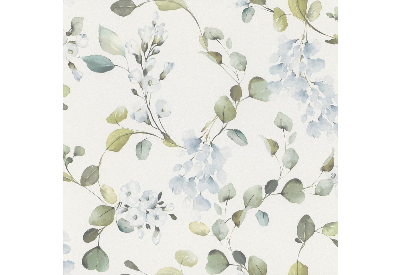 Rasch Papiertapete 285789 Tapete Blumen Floral 53 x 1005 cm Rasch Selection Blau von Rasch