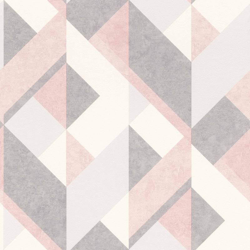 Rasch | Selection | 278828 | Papiertapete | Muster & Motive | 10.05 x 0.53 m | Weiß | Grau | Rosa von Rasch