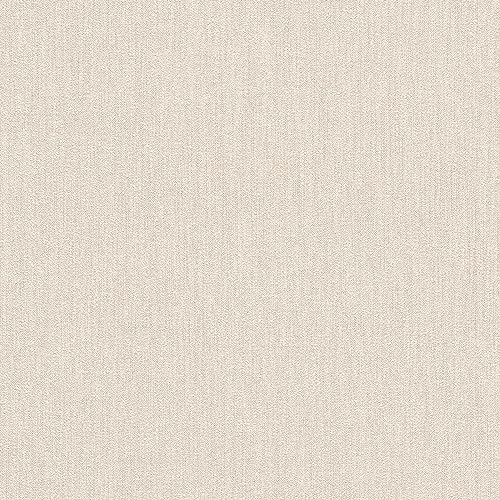 Rasch Tapete 200676 - Creme-weiße Papiertapete mit Leinen-Optik, Stoff-Optik, textiler Struktur - 10,05m x 0,53m (LxB) von Rasch