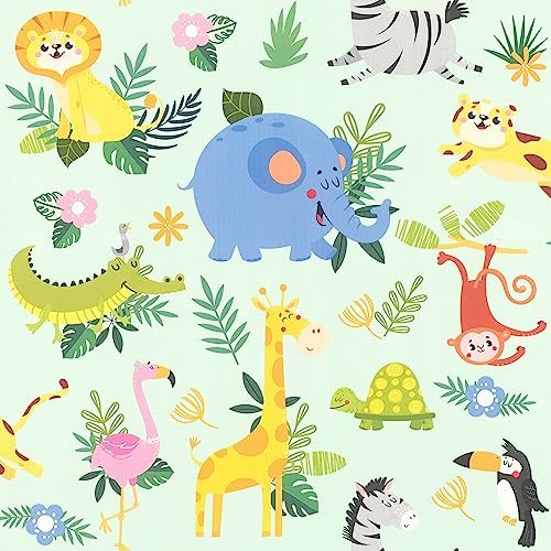 Rasch Tapete 229714 - Bunte Kinderzimmer-Tapete mit Tieren; Elefant, Giraffe, Löwe, Affe und Co. - 10,05m x 0,53m Rasch Tapete 229714 - Bunte Kinderzimmer-Tapete mit Tieren; Elefant, Giraffe, Löwe, Affe und Co. - 10,05m x 0,53m von Rasch
