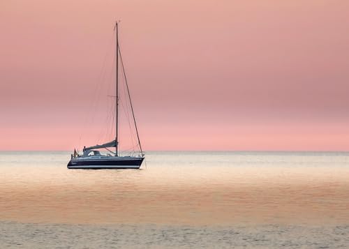 Rasch Tapete 363289 - Fototapete auf Vlies mit einem Boot auf dem Meer in Rot und Blau aus der Kollektion Magicwalls - 2,65 m x 3,71 m (LxB) von Rasch