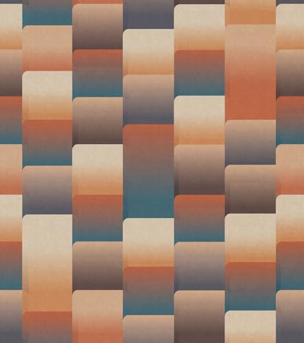 Rasch Tapete 363876 - Fototapete auf Vlies mit runden Ecken und Kanten in Blau, Orange und Beige aus der Kollektion Magicwalls - 3,00 m x 2,65 m (LxB) von Rasch