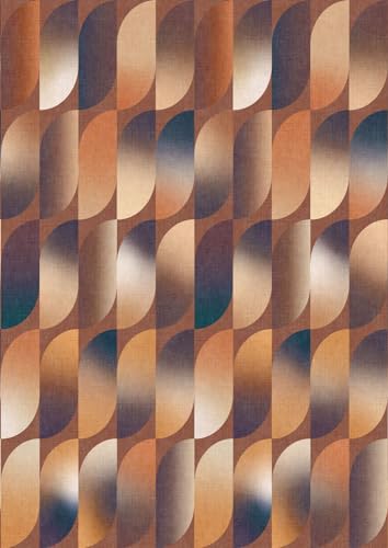 Rasch Tapete 364088 - Fototapete auf Vlies mit grafischen Formen in Braun und Blau aus der Kollektion Magicwalls - 3,00 m x 2,12 m (LxB) von Rasch
