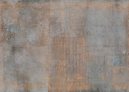 Rasch Tapete 364200 - Fototapete auf Vlies mit Metalloptik in Grau und Rostbraun, Rostoptik - 2,65m x 3,71m (LxB) von Rasch
