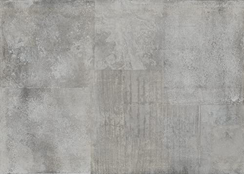 Rasch Tapete 364262 - Fototapete auf Vlies mit Metalloptik in hellem Grau, Rostoptik - 2,65m x 3,71m (LxB) von Rasch