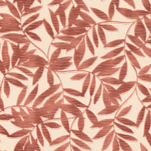 Rasch Tapete 406344 - Beige Vliestapete mit Blättern in Rot - 10,05m x 0,53m (LxB) von Rasch