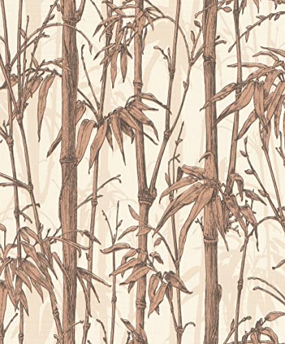 Rasch Tapeten Vliestapete (Botanical) Braun creme 10,05 m x 0,53 m Florentine III 484878 von Rasch