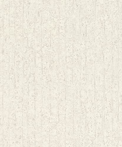 Rasch Tapete 499216 - Vliestapete Weiß Grau Struktur Betonoptik Streifen aus der Kollektion Factory V von Rasch