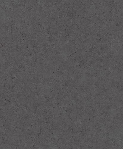 Rasch Tapete 520927 - Dunkelgraue Vliestapete mit Betonoptik aus der Kollektion Concrete - 10,05m x 0,53m (LxB), Anthrazit von Rasch