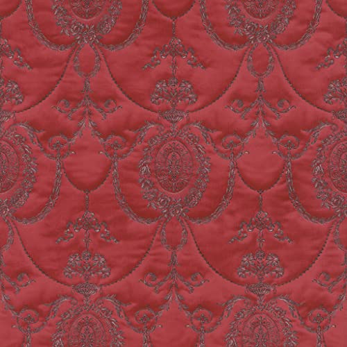Rasch Tapeten Vliestapete (Classic-Chic) Rot schwarze 10,05 m x 0,53 m Trianon XIII 570861, Dunkelrot von Rasch