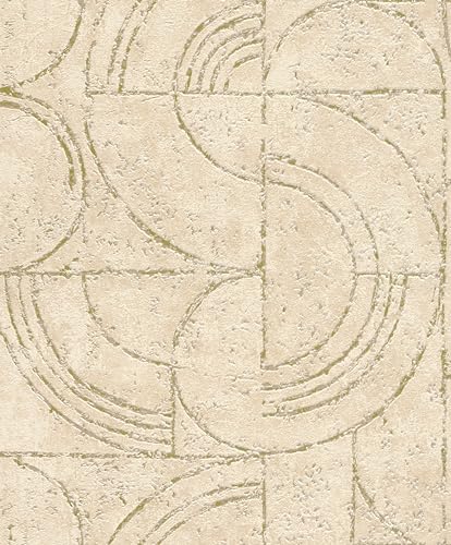 Rasch Tapete 653632 - Vliestapete mit grafischem und geometrischem Motiv in Beige aus der Kollektion Welcome Home von Rasch