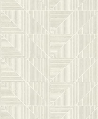 Rasch Tapete 653915 - Helle Vliestapete mit geometrischem Motiv und Linien in Creme - Kollektion Welcome Home von Rasch