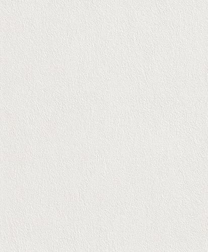 Rasch Tapete 702927 - Vliestapete mit feiner Putz-Optik und Struktur in Weiß - 10,05m x 0,53m (LxB) von Rasch