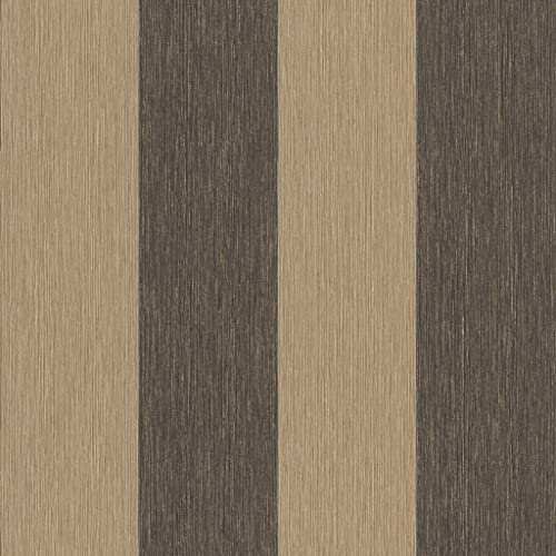 Rasch Tapete 844030 - Vliestapete mit Blockstreifen in Gold und Schwarz aus der Kollektion Perfecto VI - 10,05m x 0,53m (LxB) von Rasch