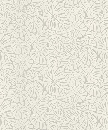 Rasch Tapeten Vliestapete (Botanical) Weiß 10,05 m x 0,53 m #ROCKNROLLE 541564 von Rasch