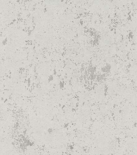 Rasch Tapeten 541151 aus der Kollektion #ROCKNROLLE – Vliestapete in Hellgrau im Beton-Design – 10,05m x 53cm (L x B) von Rasch