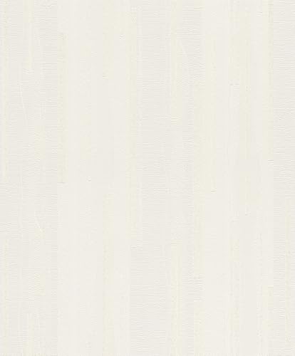 Rasch Tapeten 641936 - Vliestapete mit feinen Mustern und unterschiedlichen Strukturen in Weiß mit Glitzer aus der Kollektion Selection - 10,05 m x 0,53 m (LxB) von Rasch
