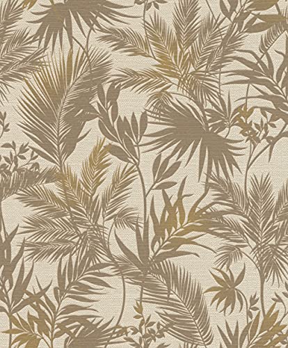 Rasch Tapeten Vliestapete (Botanical) Beige 10,05 m x 0,53 m Kalahari 704136 von Rasch