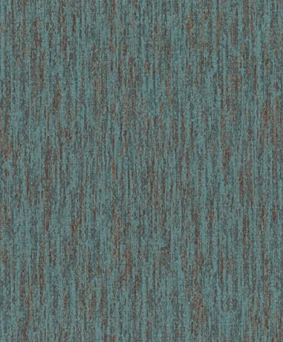 Rasch Tapeten 704235 aus der Kollektion Kalahari-Vliestapete in Türkis, Blau und Rot mit textiler Struktur-10,05m x 53cm (L x B) Tapete von Rasch