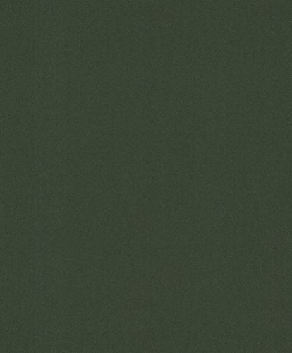 rasch Tapete 860245 aus der Kollektion b.b home passion VI – Einfarbige Vliestapete in Dunkelgrün mit körniger Struktur – 10,05m x 53cm (L x B) von Rasch