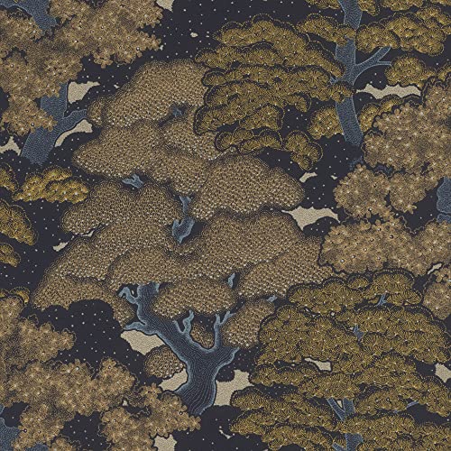 Rasch Tapeten Vliestapete (Botanical) Gold schwarze 10,05 m x 0,53 m Selection Vinyl/Vlies 477214 von Rasch
