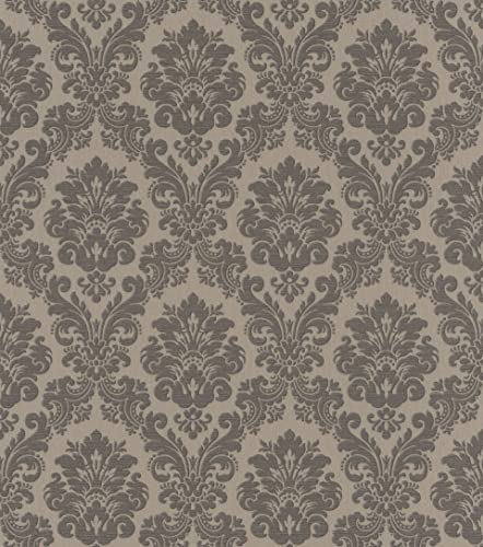 Rasch Tapeten Vliestapete (Classic-Chic) Braun graue 10,05 m x 0,53 m Trianon XIII 570557 von Rasch