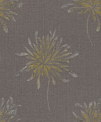 Rasch Tapeten Vliestapete (Floral) Grau goldene 10,05 m x 0,53 m Andy Wand 649024 von Rasch